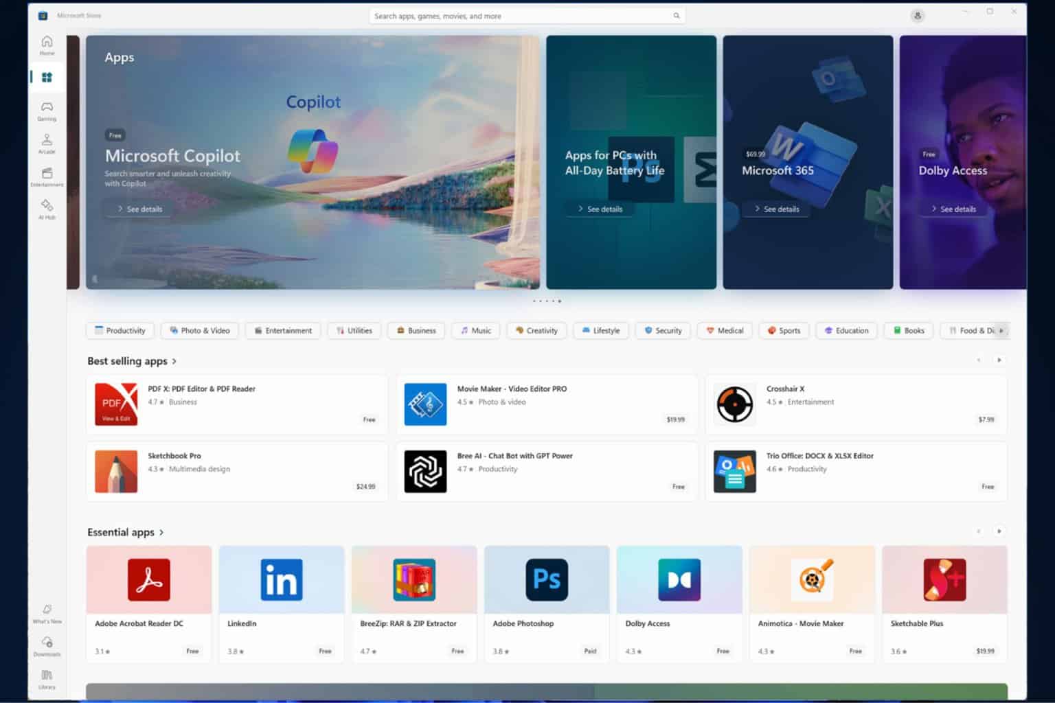 Microsoft Store new homepage