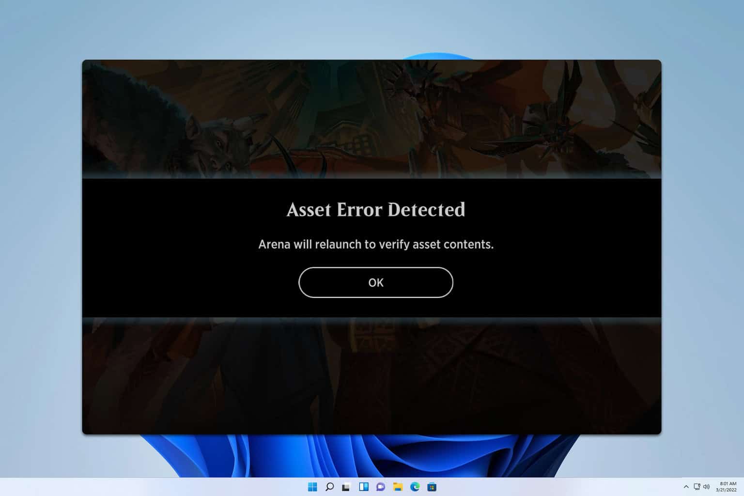 asset error detected mtg arena