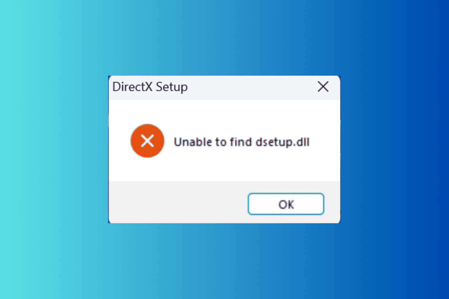 unable to find dsetup.dll