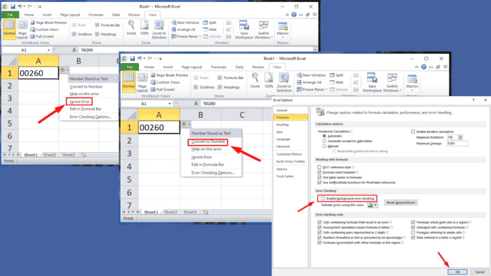 Excel Error Green Triangle